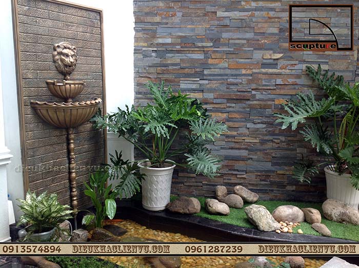 Thiết kế, thi công đài phun nước sân vườn mặt hổ 